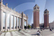 Two Venetian Towers, Placa d'Espanya (Placa de Espana), Barcelona, Catalonia, Spain
