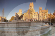 Cibeles Fountain (Fuente de la Cibeles), Architect Ventura Rodriguez, Palacio de Comunicaciones, Plaza de la Cibeles, Madrid, Spain
