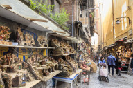 Via San Gregorio Armeno, famous for presepi (Christmas cribs), City of Naples Historic Centre, UNESCO World Heritage Site, Italy