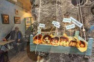 Atmospheric fried food shop, Via dei Tribunali, City of Naples, Historic Centre, UNESCO World Heritage Site, Naples, Italy