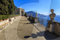 Stunning Terrace of Infinity, Gardens of Villa Cimbrone, Ravello, Amalfi Coast, UNESCO World Heritage Site, Campania, Italy