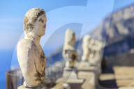 Stunning Terrace of Infinity, Gardens of Villa Cimbrone, Ravello, Amalfi Coast, UNESCO World Heritage Site, Campania, Italy