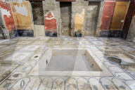 Mosaics, Atrium, House of the Paquius Proculus (House of Cuspius Pansa), Pompeii, UNESCO World Heritage Site, Campania, Italy