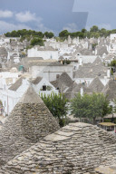 View of the typical Trulli built with dry stone with a conical roof Alberobello province of Bari Apulia Italy Europe