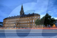 Christiansborg Palace at night, Copenhagen, Denmark