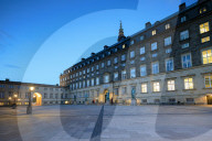 Christiansborg Palace at night, Copenhagen, Denmark
