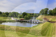 Gardens and historical buildings, The Citadel (Kastellet), Copenhagen, Denmark