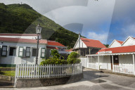 Traditional houses in Windwardside, Saba, Caribbean, Netherland Antilles