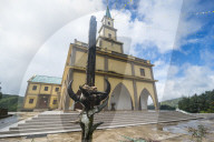 Animal fetish in front of the Church of St Matthew, Maubisse, East Timor