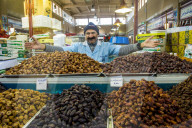 Local vendor selling all sorts of Dates, Fishing market, Kuwait City, Kuwait