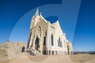 Famous Felsenkirche, a colonial church, Luederitz, Namibia