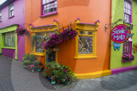 Brightly coloured shops in Kinsale, Republic of Ireland