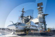Fighter jet on deck of the USS midway museum, San Diego, California, USA