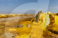 Colourful spings of acid in Dallol, hottest place on earth, Danakil depression, Ethiopia