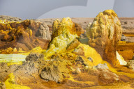 Colourful spings of acid in Dallol, hottest place on earth, Danakil depression, Ethiopia