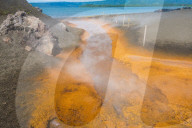 Sulphur river below Volcano Tavurvur, Rabaul, East New Britain, Papua New Guinea