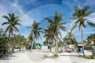 Clothes drying in the open sun, Funafuti, Tuvalu