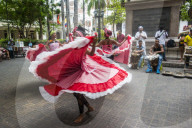 Traditional dancing in the Unesco world heritage sight, Cartagena, Colombia