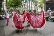 Traditional dancing in the Unesco world heritage sight, Cartagena, Colombia