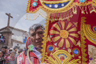 Dancers and audience at the San Jacinto fiesta in Cusco, Peru
