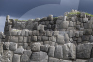 Citadel of Sacsahuayman, a native Inca complex surrounded by walls that were made by fitting stones tightly together without mor