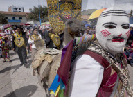Dancers and audience at the San Jacinto fiesta in Cusco, Peru