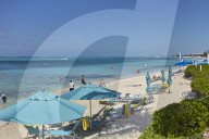 A view of Grace Bay at the Coral Garden Resort and Somewhere Restaurant, Providenciales, Turks and Caicos, in the Caribbean.