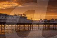 Brighton Pier at sunrise, Brighton, East Sussex, Sussex, England, UK, Europe