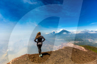 On the summit of the active Pacaya Volcano in Guatemala.