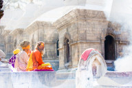 Holy men at Pashupati Temple