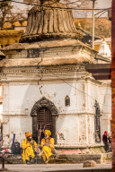 Holy men at Pashupati Temple