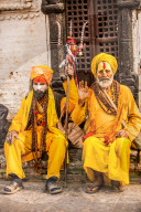 Holy men at Pashupati Temple