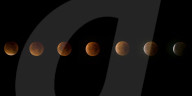 Lunar eclipse - a rare supermoon, blood moon composite phase in the night sky