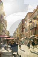 Street in the Old Town, Vieille Ville, Nice, Alpes-Maritimes, Cote d'Azur, Provence, French Riviera, France, Mediterranean, Europe