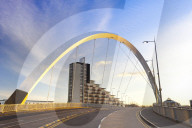 Clyde Arc (Squinty Bridge), Finnieston, River Clyde, Glasgow, Scotland, United Kingdom, Europe.