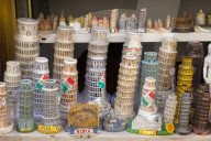 Souvenirs of the Leaning Tower of Pisa, Torre Pendente and of Roma, Pisa, Tuscany, Italy, Europe.