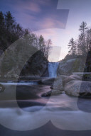 Elk River Falls Sunset, Elk River, North Carolina, sunset, Blue Ridge Mountains, nature, landscape, travel, waterfall, forest