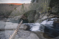 Elk River Falls Sunset, Elk River, North Carolina, sunset, Blue Ridge Mountains, nature, landscape, travel, waterfall, forest