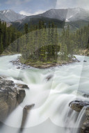 Sunwapta Falls in Jasper National Park, Canada. waterfall,travel,landscape,Canada,national park,Jasper,wilderness,mountains