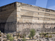 Pre-Columbian Mixtec and Zapotec ruins in the town of Mitla, State of Oaxaca, Mexico, North America