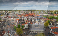 Aerial view of Schiedam, Netherlands, home to the world's tallest windmills (over 30 metres high)
