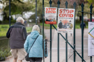 Covid-19 signs London.