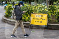 Covid-19 signs London.