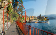 Walk of love in Varenna, Italy overlooking beautiful Lake Como
