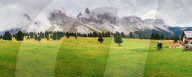 Hikers in South Tyrol / Alto Adige, Dolomites region of northern Italy during the summer