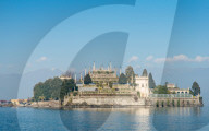 Isola Bella, one of the Borromeo islands in Lake Maggiore, Italy at winter time