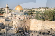 Temple Mount, Dome of the Rock, Redeemer Church and Old Town in Jerusalem, Israel