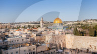 Temple Mount, Dome of the Rock, Redeemer Church and Old Town in Jerusalem, Israel