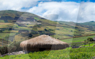 A traditional straw house in the Ecuadorian Andes