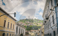 Quito, Ecuador cityscape with the Panecillo in the background